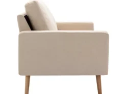 vidaXL 2-Sitzer-Sofa Creme Stoff