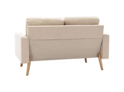 vidaXL 2-Sitzer-Sofa Creme Stoff