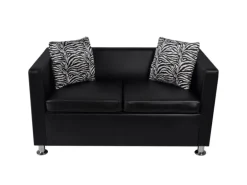 vidaXL 2-Sitzer-Sofa Kunstleder Schwarz Modell 1