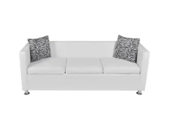 vidaXL 3-Sitzer-Sofa Kunstleder Weiß