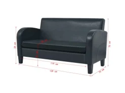 vidaXL 2-Sitzer-Sofa Kunstleder Schwarz