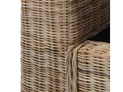 vidaXL 2-Sitzer-Sofa mit Kissen Natur Rattan