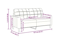vidaXL 2-Sitzer-Sofa mit Zierkissen Dunkelgrau 140 cm Samt 2150046