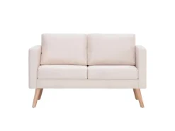vidaXL 2-Sitzer-Sofa Stoff Cremeweiß Modell 1