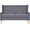 vidaXL 2-Sitzer-Sofa Stoff Grau
