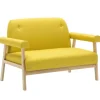 vidaXL 2-Sitzer-Sofa Stoff Gelb Modell 3