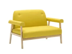 vidaXL 2-Sitzer-Sofa Stoff Gelb Modell 3