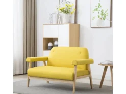 vidaXL 2-Sitzer-Sofa Stoff Gelb Modell 3