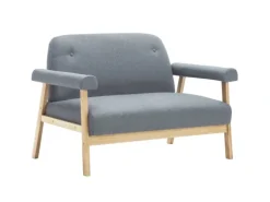 vidaXL 2-Sitzer-Sofa Stoff Hellgrau
