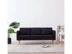 vidaXL 3-Sitzer-Sofa Stoff Schwarz Modell 1