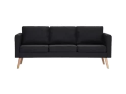 vidaXL 3-Sitzer-Sofa Stoff Schwarz Modell 1