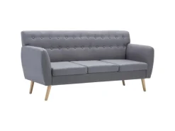 vidaXL 3-Sitzer-Sofa Stoff 172x70x82 cm Hellgrau