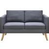 vidaXL Sofa 2-Sitzer Stoff Dunkelgrau