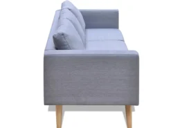 vidaXL Sofa 3-Sitzer Stoff Hellgrau