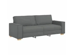 vidaXL Sofa-Set 3-Tlg Dunkelgrau Leinenmischgewebe 3324610