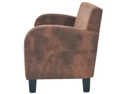 vidaXL Sofa-Set 2-Tlg Kunstleder in Wildleder-Optik Braun