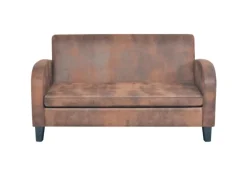 vidaXL Sofa-Set 2-Tlg Kunstleder in Wildleder-Optik Braun