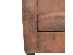 vidaXL Sofa-Set 2-Tlg Kunstleder in Wildleder-Optik Braun