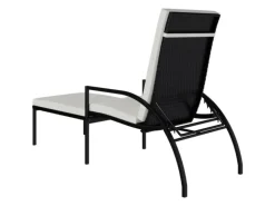 vidaXL Sonnenliege mit Fußhocker PE-Rattan Schwarz 317629