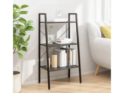 vidaXL Standregal mit 3 Böden Schwarz 56x35x108 cm