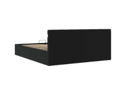 vidaXL Stauraumbett Hydraulisch mit LED Schwarz Kunstleder 180x200 cm 285545