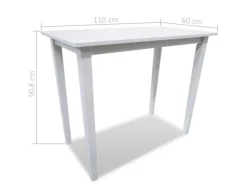 vidaXL Stehtisch und 4 Barhocker Holz Weiß