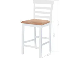 vidaXL Stehtisch und 4 Barhocker Holz Weiß