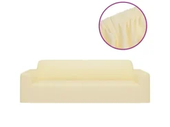 vidaXL Stretch Sofahusse 3-Sitzer Creme Polyester-Jersey