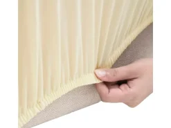 vidaXL Stretch Sofahusse 3-Sitzer Creme Polyester-Jersey