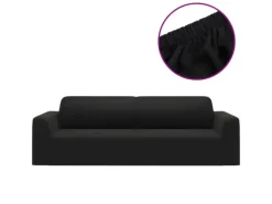 vidaXL Stretch Sofahusse 3-Sitzer Schwarz Polyester-Jersey