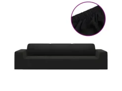 vidaXL Stretch Sofahusse 4-Sitzer Schwarz Polyester-Jersey