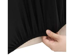 vidaXL Stretch Sofahusse 4-Sitzer Schwarz Polyester-Jersey