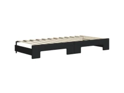 vidaXL Tagesbett Ausziehbar Schwarz 90x200 cm Stoff1898346
