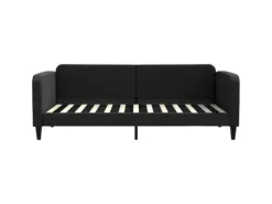 vidaXL Tagesbett Ausziehbar Schwarz 90x200 cm Stoff1898346