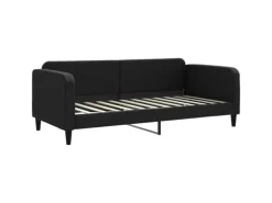 vidaXL Tagesbett Ausziehbar Schwarz 90x200 cm Stoff1898346
