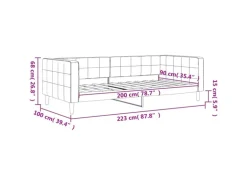 vidaXL Tagesbett Hellgrau 90x200 cm Samt 354008