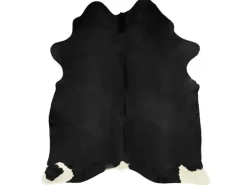 vidaXL Teppich Echtes Kuhfell Schwarz 150x170 Cm 618112