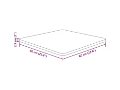 vidaXL Tischplatte Quadratisch Hellbraun 60x60x2,5cm Behandelte Eiche