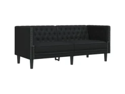 vidaXL 3-Tlg Chesterfield-Sofa-Set Schwarz Kunstleder 3209267