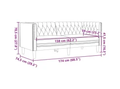 vidaXL 3-Tlg Chesterfield-Sofa-Set Schwarz Kunstleder 3209267