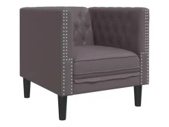 vidaXL 3-Tlg Chesterfield-Sofa-Set Grau Kunstleder 3209270