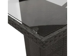 vidaXL 9-tlg Garten-Essgruppe mit Kissen Schwarz Poly Rattan Modell 98