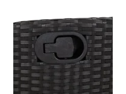 vidaXL 9-tlg Garten-Essgruppe mit Kissen Schwarz Poly Rattan Modell 98