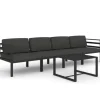 vidaXL 5-tlg Garten-Lounge-Set mit Kissen Aluminium Anthrazit Modell 2