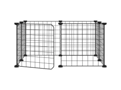 vidaXL 8-Tlg Haustierkäfig mit Tür Schwarz 35x35 cm Stahl Modell 4