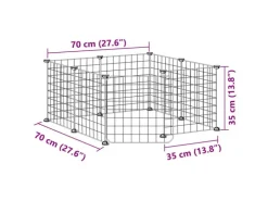 vidaXL 8-Tlg Haustierkäfig mit Tür Schwarz 35x35 cm Stahl Modell 4