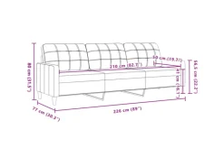 vidaXL 3-Tlg Sofagarnitur Dunkelgrau Stoff 2149639