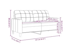 vidaXL 3-Tlg Sofagarnitur Dunkelgrau Stoff 2149639