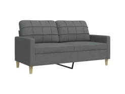 vidaXL 3-Tlg Sofagarnitur Dunkelgrau Stoff 2149639