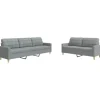 vidaXL 2-Tlg Sofagarnitur Hellgrau Stoff 2149641